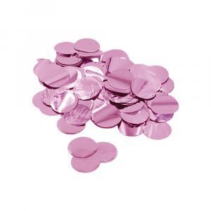 Coriandoli rosa metal per palloncini 2,3cm. 1 bustina da 15g.