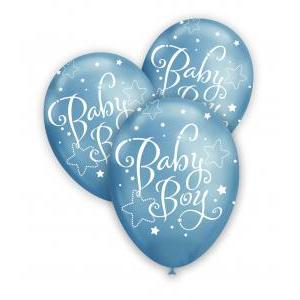 Palloncini titanio blu 12inc con stampa bianca globo baby boy, 100pz.